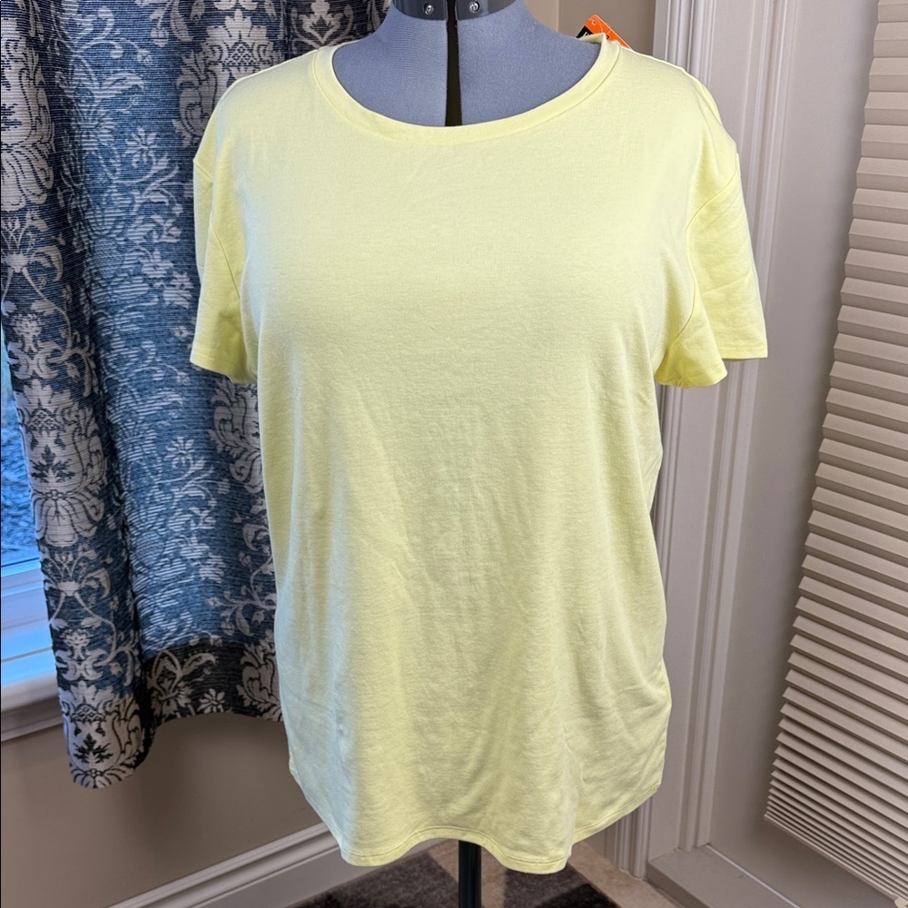 Ellen Tracy T-Shirt Yellow Supima Cotton Women's Size XXL